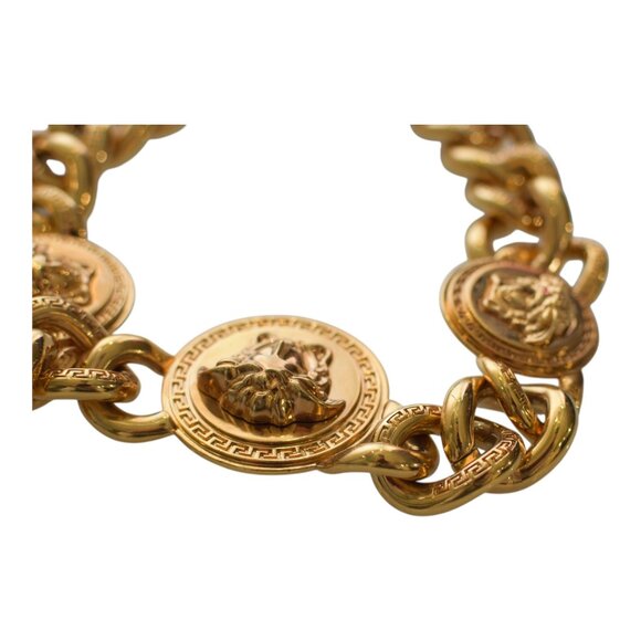 Versace Medusa gold chunky chain-link necklace 3 medallions retails at € 1.590/ - Picture 7 of 12